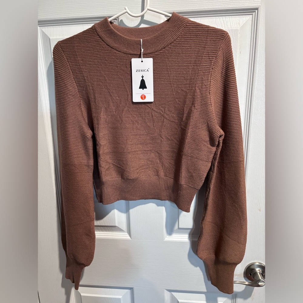 Brown Crop Sweater